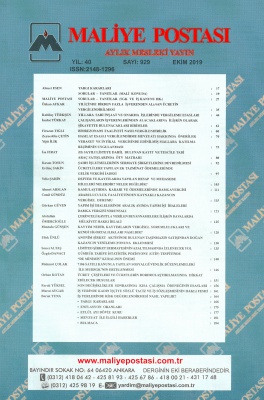 EKİM 2019 MALİYE POSTASI İÇİNDEKİLER